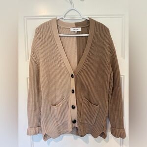 John + Jenn Tan Chunky Knit Cardigan Sweater